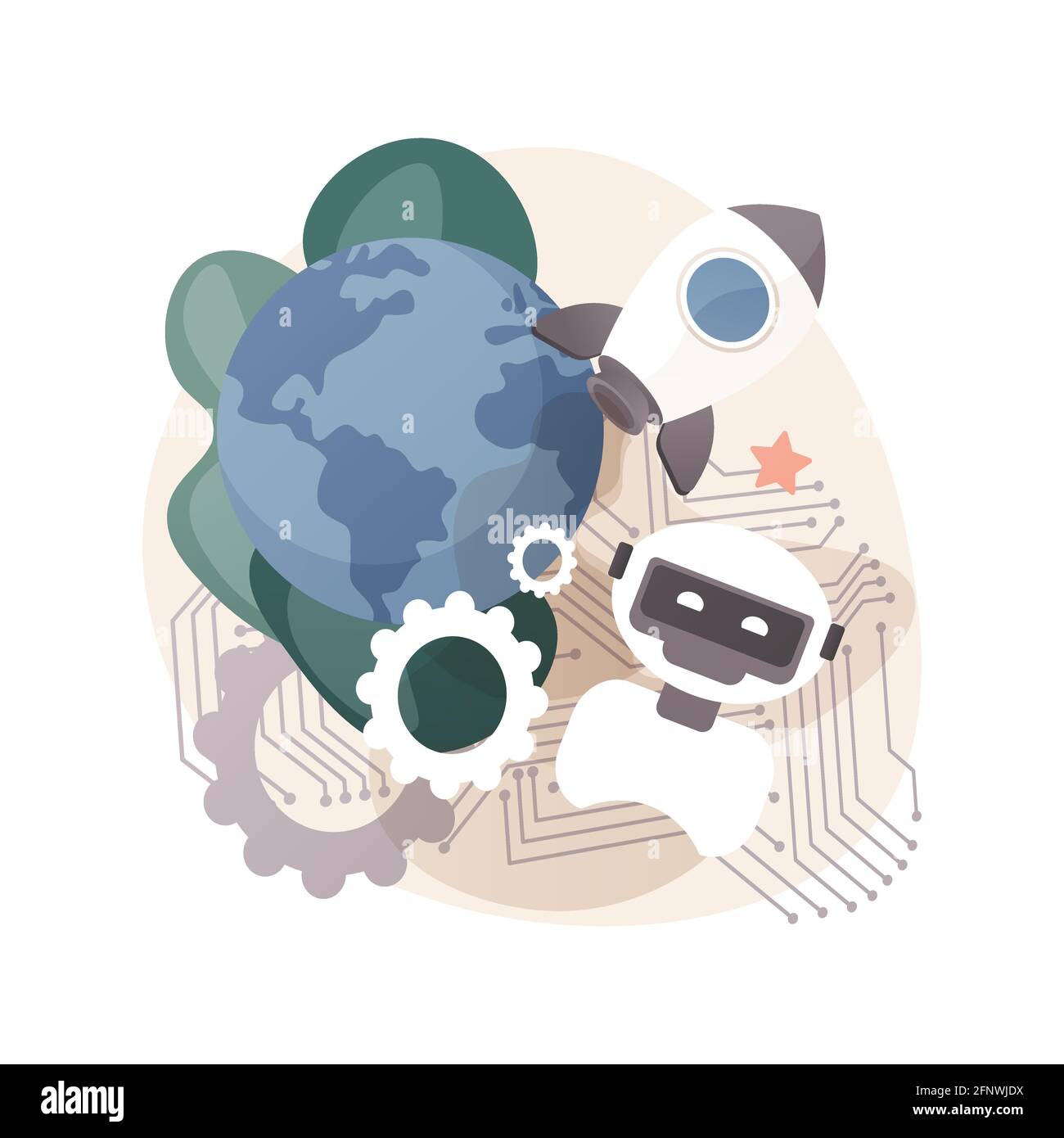 Technological revolution abstract concept vector illustration. Stock Vector