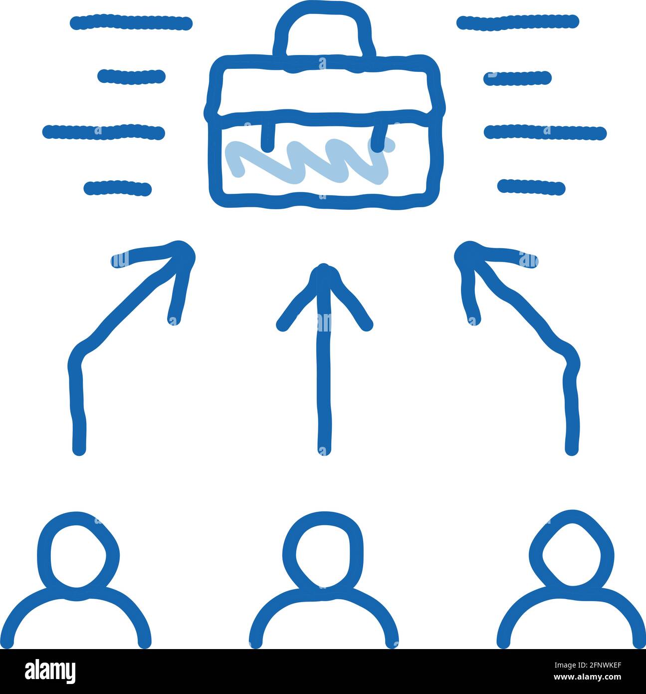 applicants for one job doodle icon hand drawn illustration Stock Vector ...