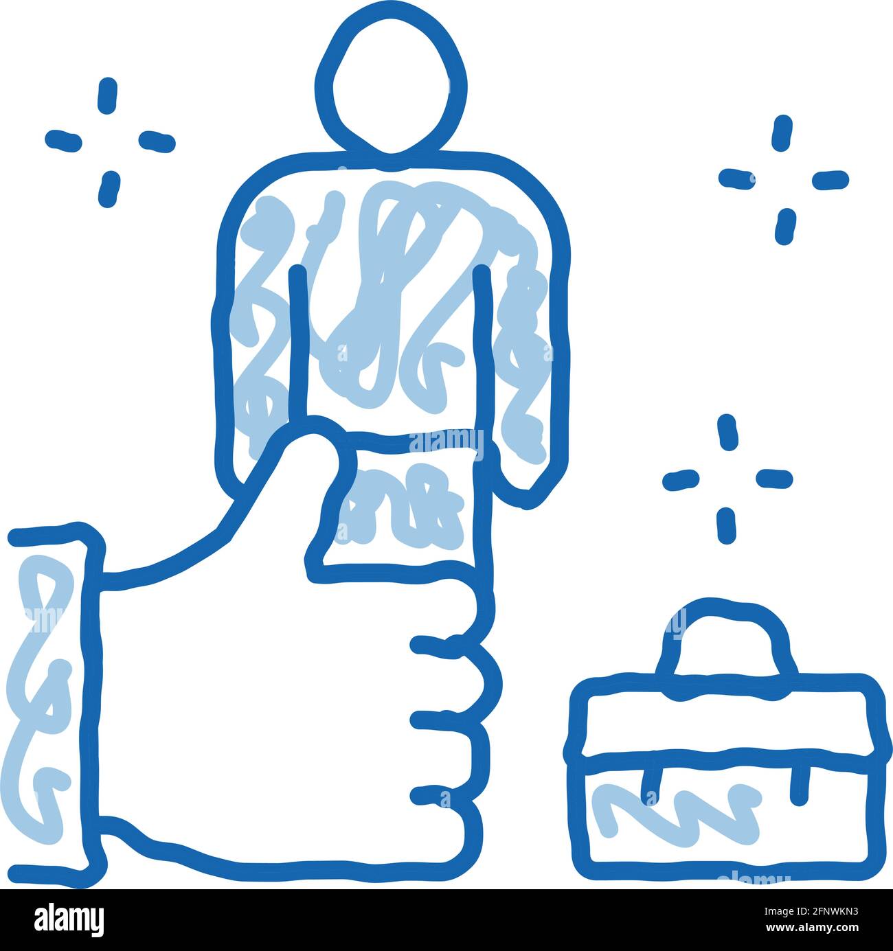 job approval person doodle icon hand drawn illustration Stock Vector ...