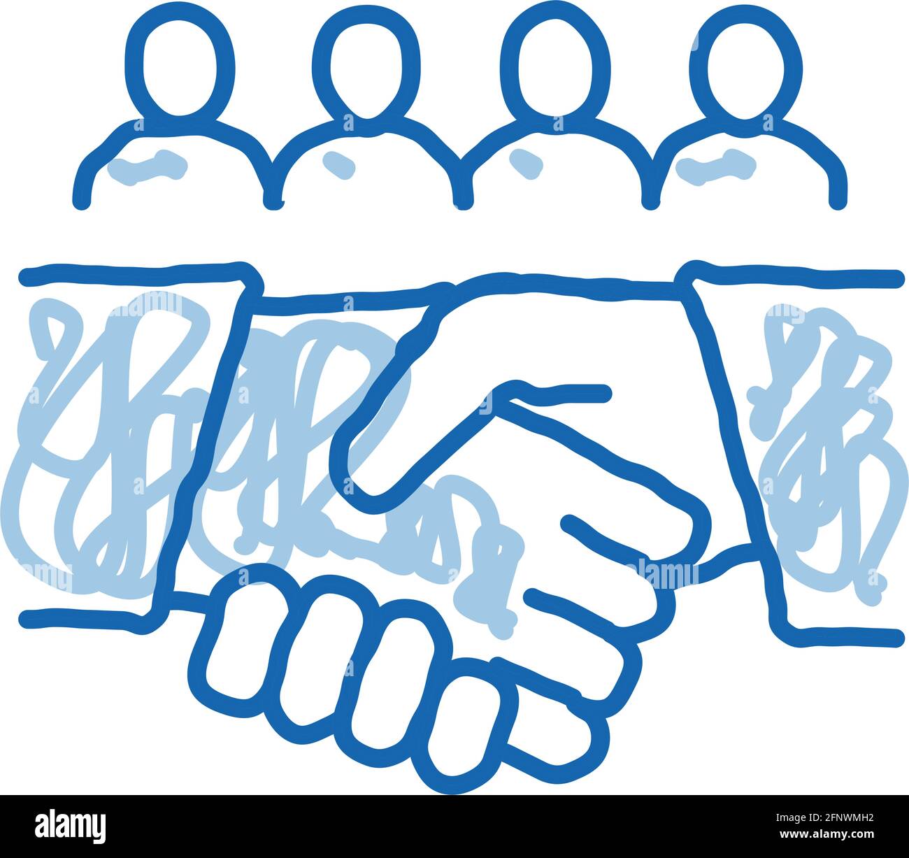 handshake on work contract doodle icon hand drawn illustration Stock ...