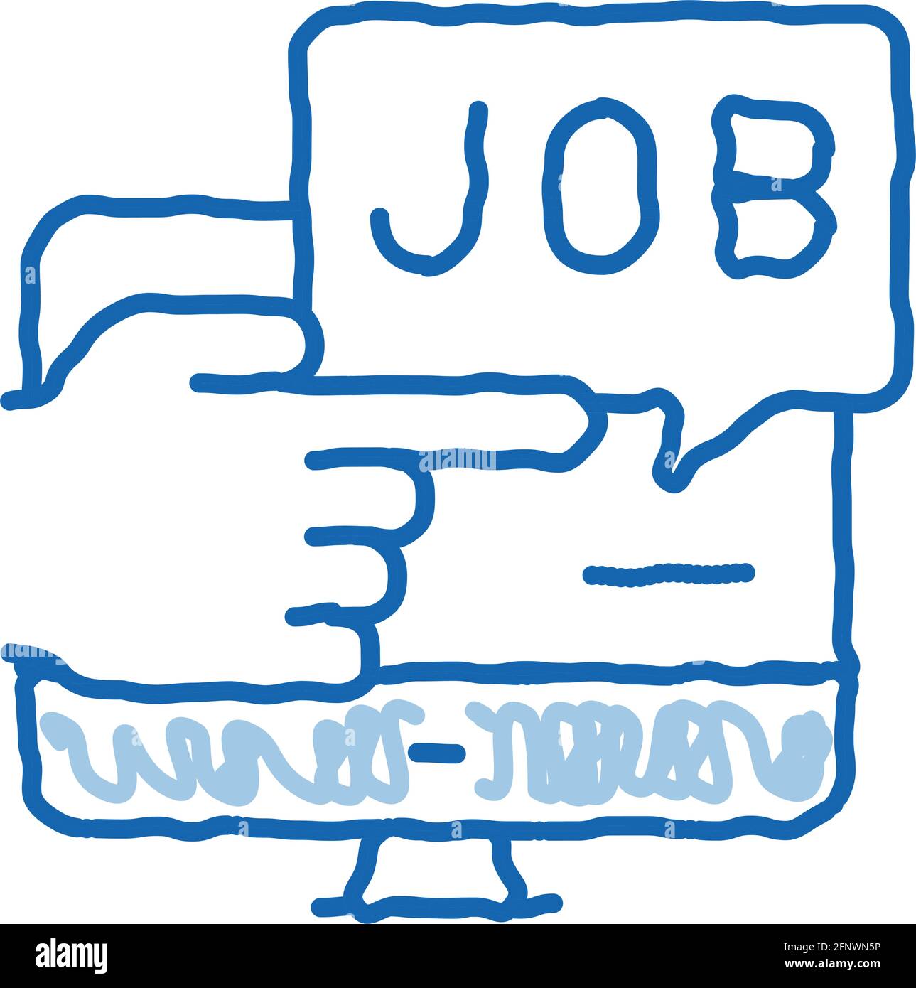 electronic job search doodle icon hand drawn illustration Stock Vector ...