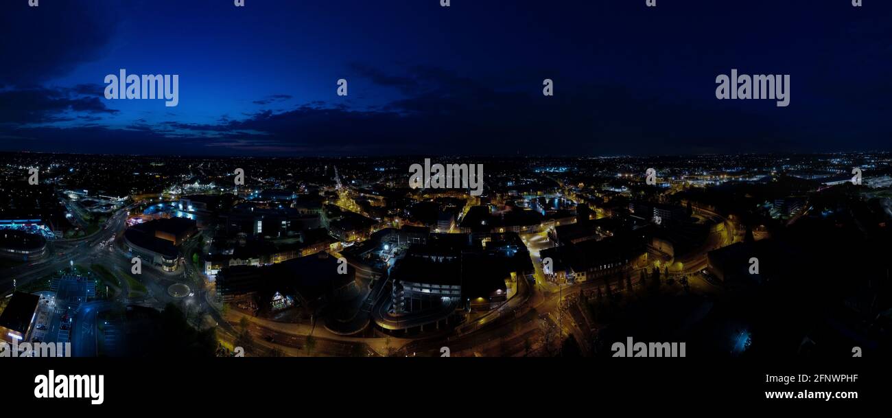 St Helen's , Merseyside. night panoramic Stock Photo - Alamy