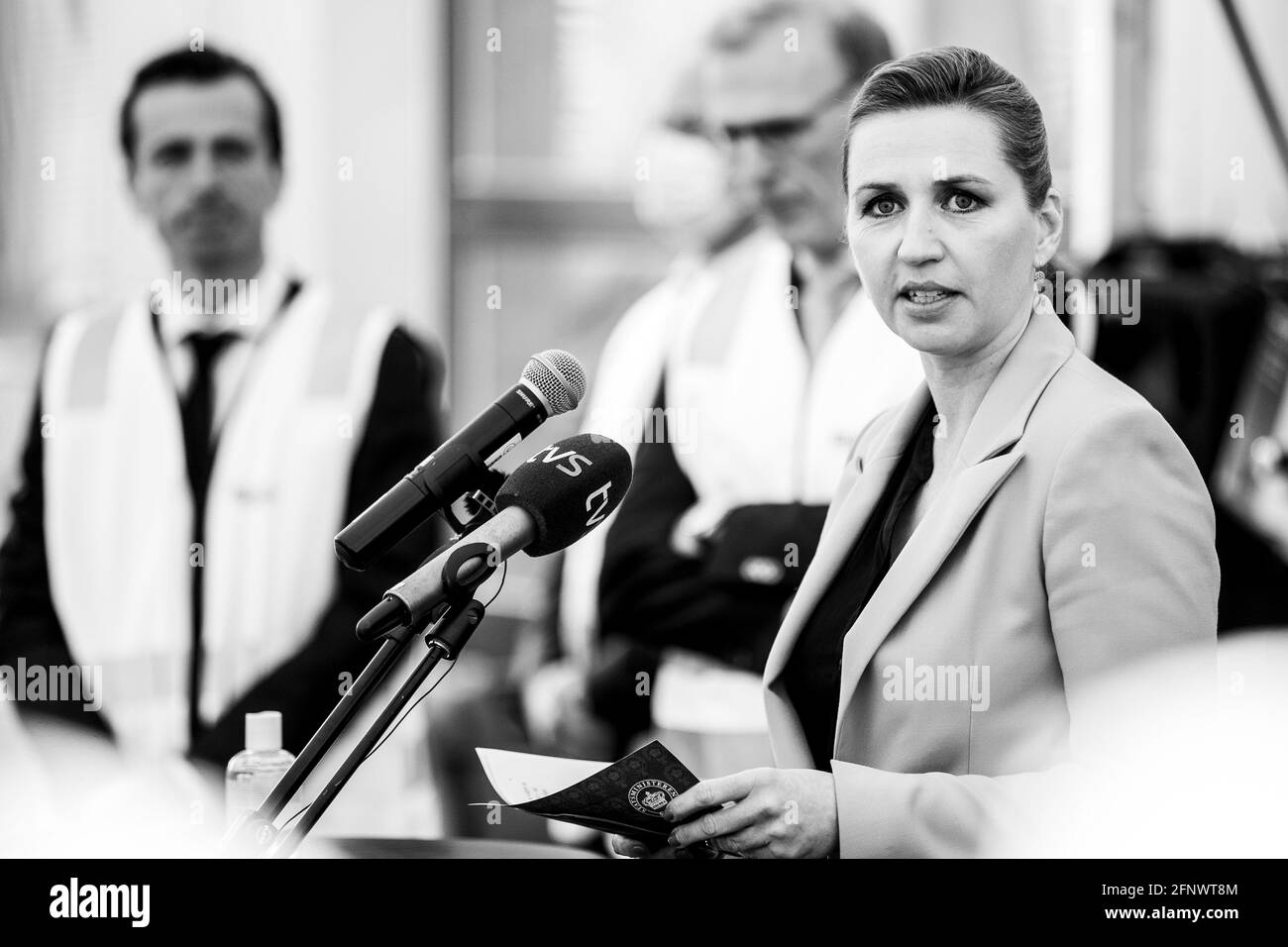Fredericia, Denmark. 06th, May 2021. Mette Frederiksen, Prime Minister of Denmark, seen at an event at the Carlsberg Brewery in Fredericia. (Photo credit: Gonzales Photo - Lasse Lagoni). Stock Photo