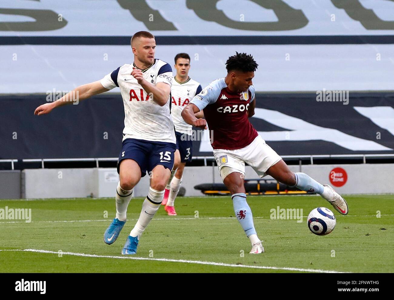 Aston Villa's Ollie Watkins (right) scores their side's second goal of the game during the Premier League match at the Tottenham Hotspur Stadium, London. Picture date: Wednesday May 19, 2021. Stock Photo