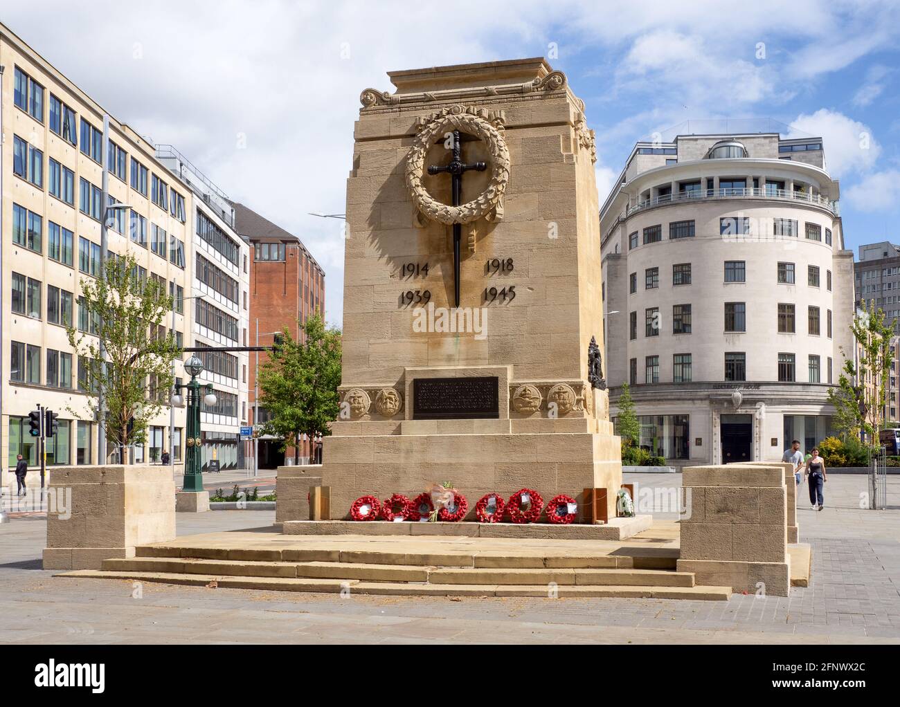 The Cenotaph memorial to the dead of the First and Second World Wars in Bristol City Centre UK Stock Photo