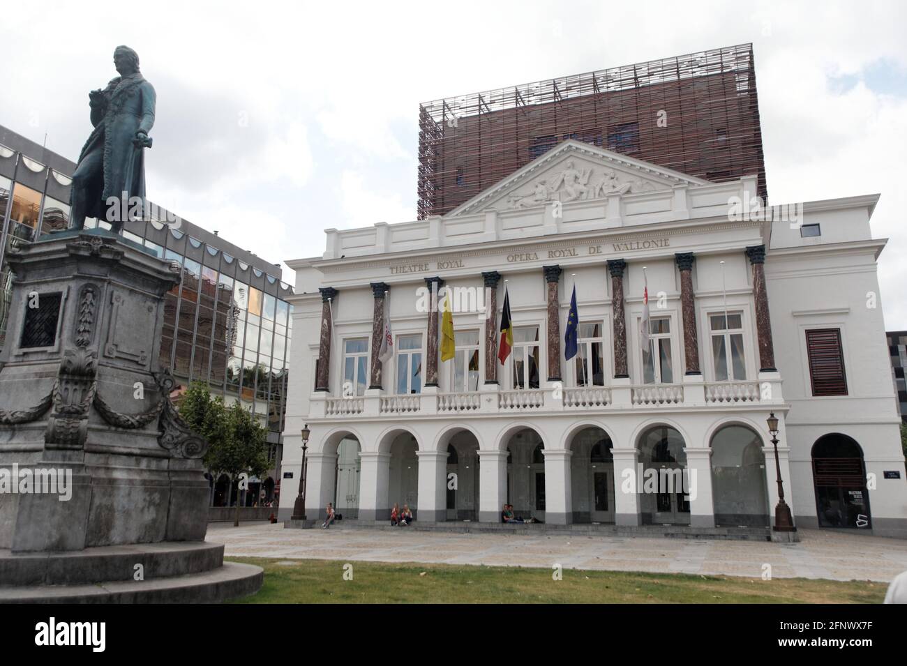 Opéra royal de Wallonie, la statue d'André Modeste Grétry   Place de l'Opéra, Liège Belgique Stock Photo
