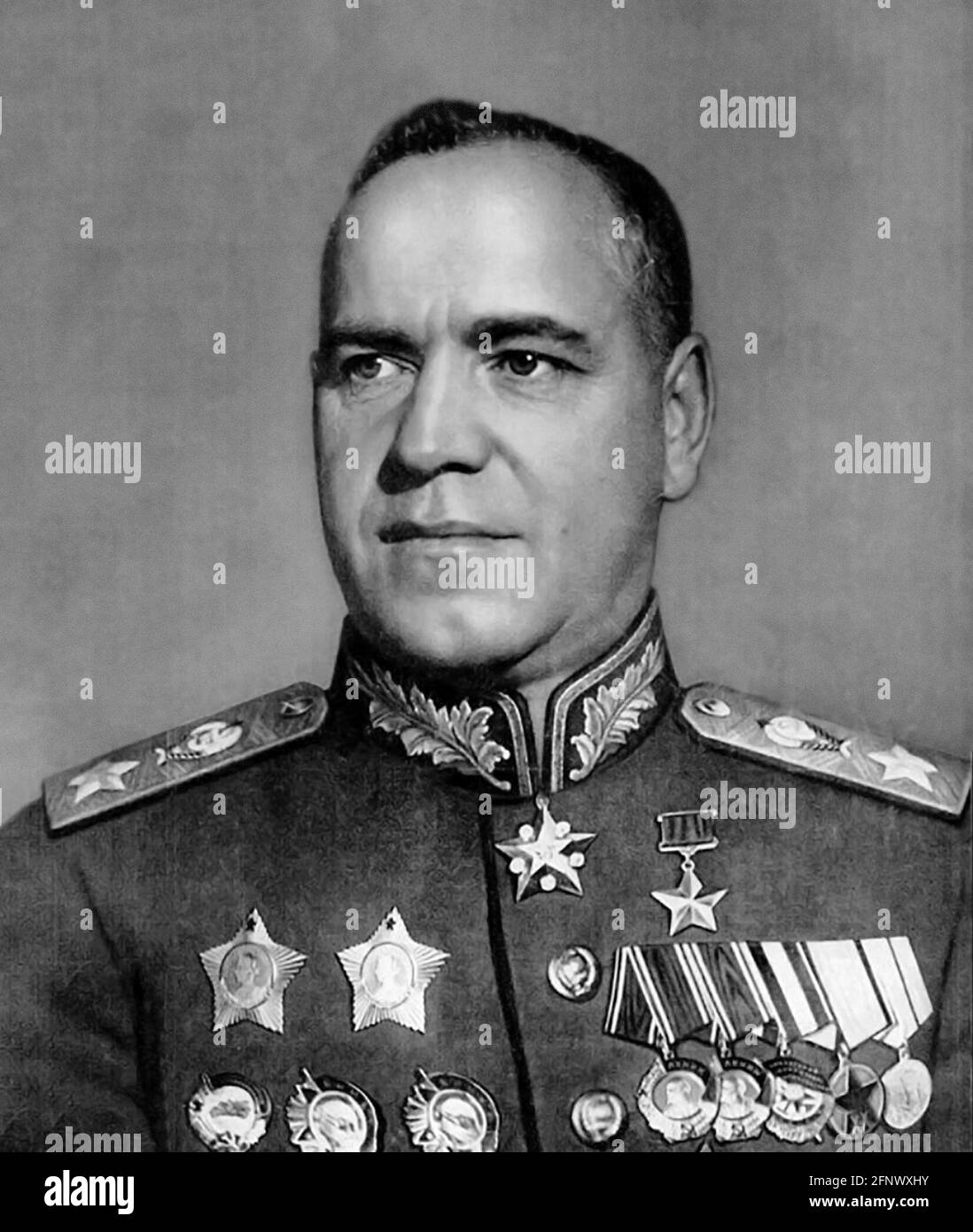 Georgy Zhukov. Portrait of the Soviet General, Georgy Konstantinovich Zhukov (1896-1974), 1944 Stock Photo