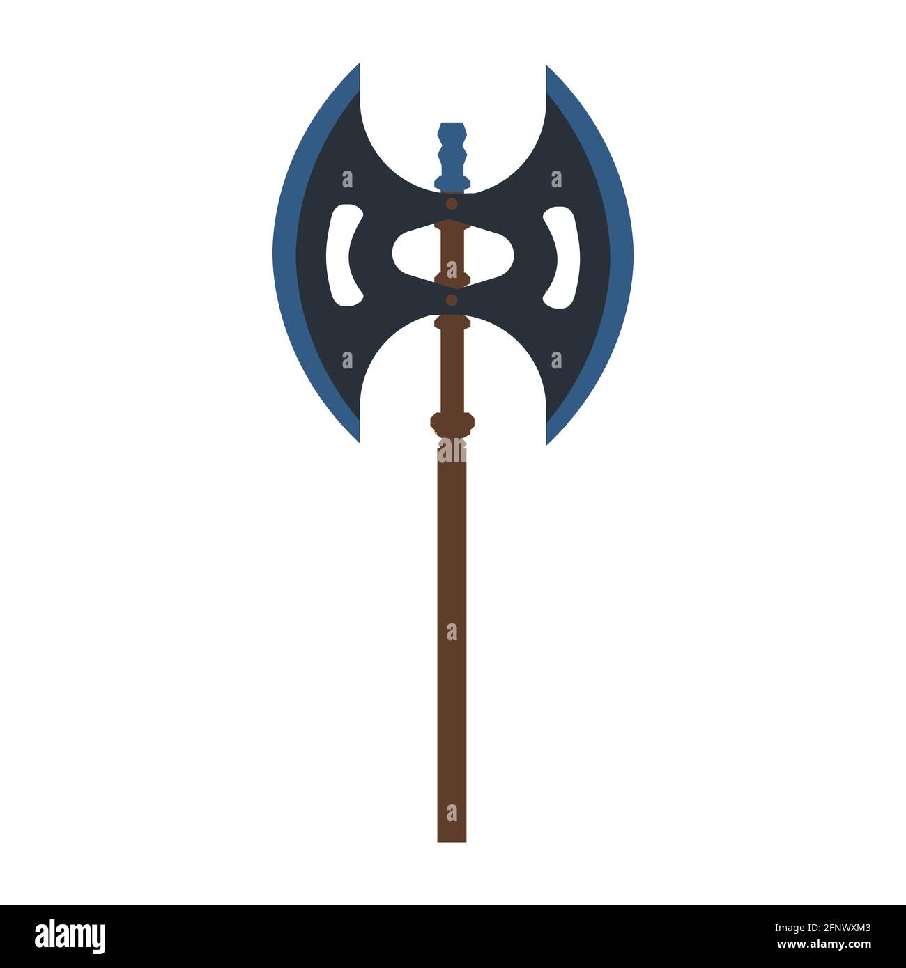 Axe tool vector illustration wood weapon symbol icon. Heavy axe blade warrior weapon equipment. Handle ex hatchet sharp object. Cartoon silhouette vik Stock Vector