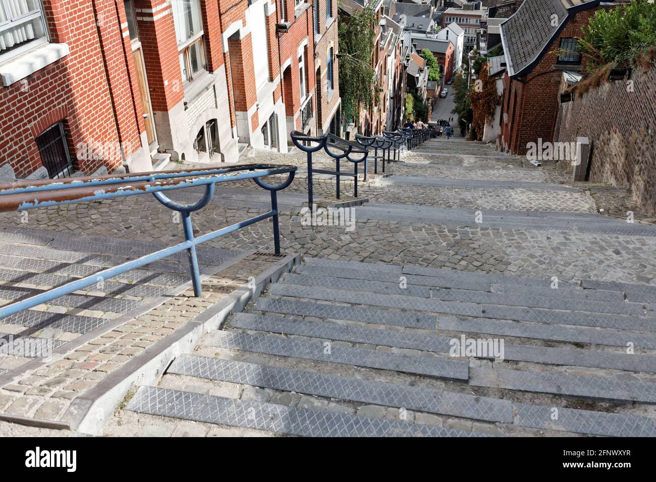 Les escaliers de la montagne de Bueren, Liège, Belgique Stock Photo