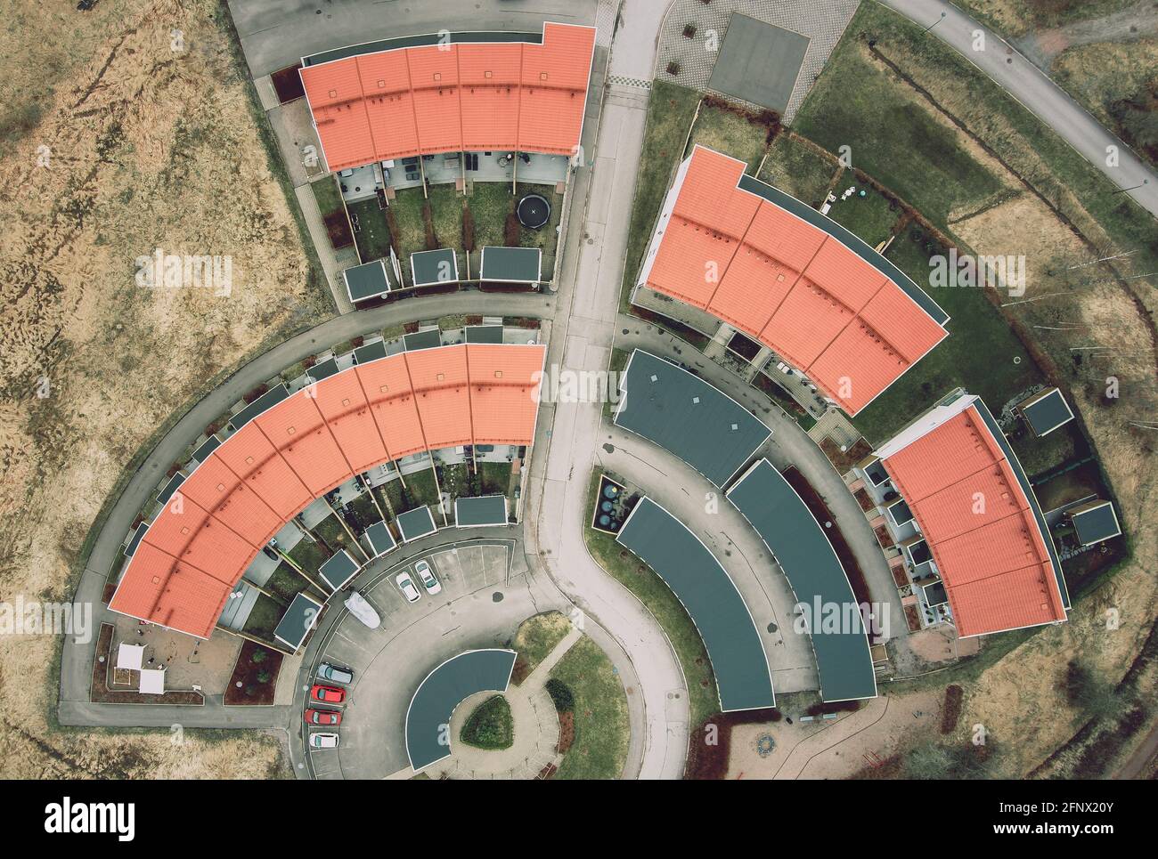 interesting shape architecture view from above. Stock Photo