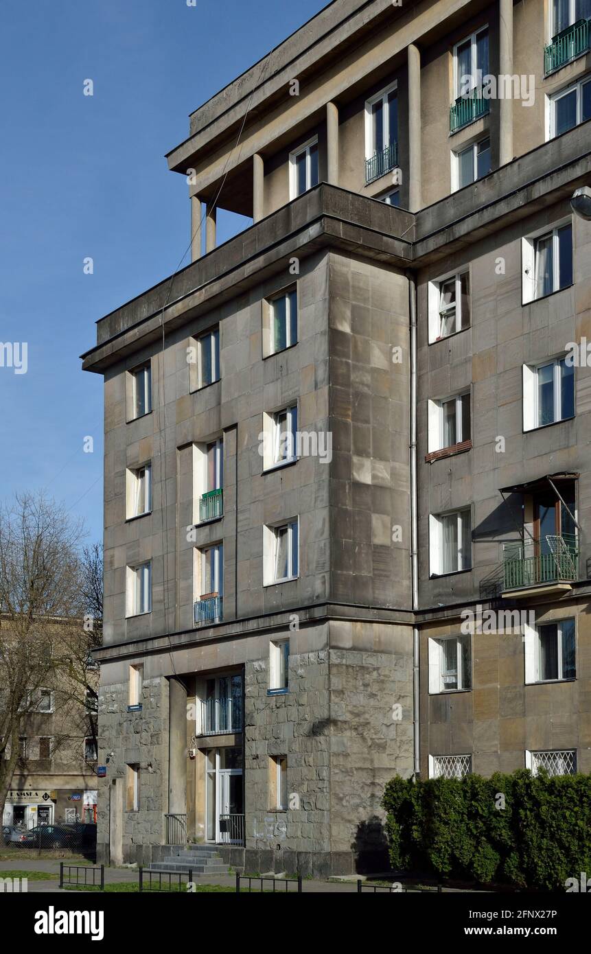 Residential building of Praga ! neighboroughood in Praga Polnoc district, Warsaw, Poland Stock Photo