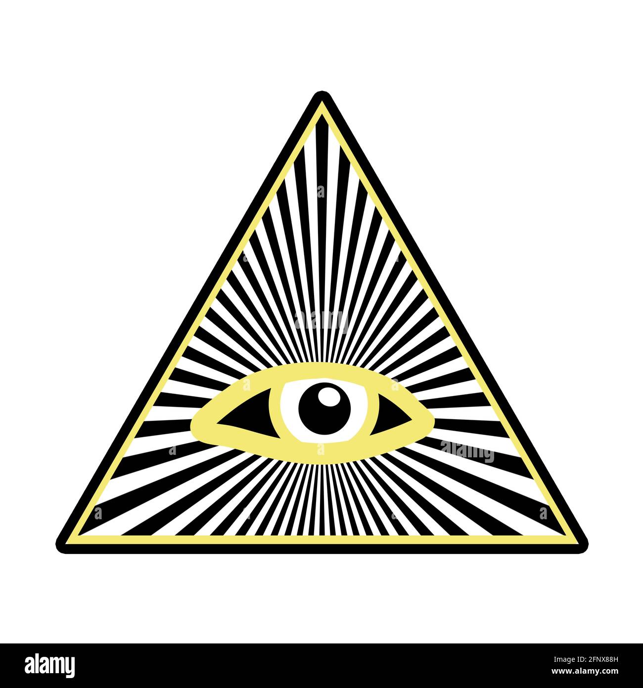 Digital illustration based on the Eye of Providence, also known as All Seeing Eye or Eye of God. Stock Photo
