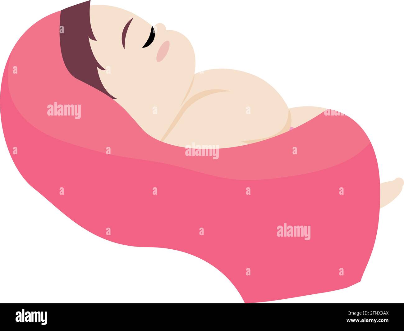 Isolated asleep baby girl character Vector Stock Vector