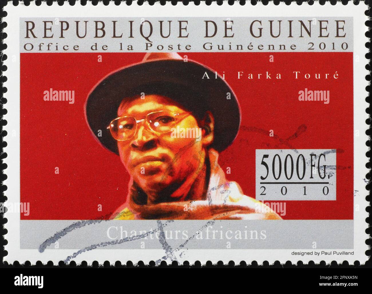 Ali Farka Touré portrait on stamp of Guinea Stock Photo