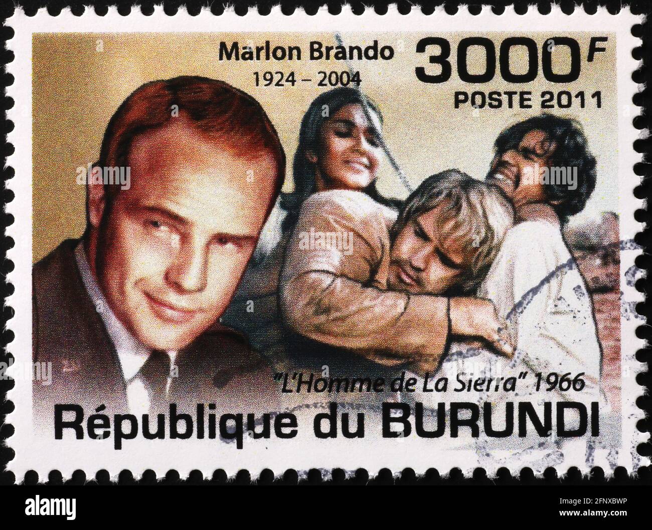 Marlon Brando portraits on postage stamp Stock Photo