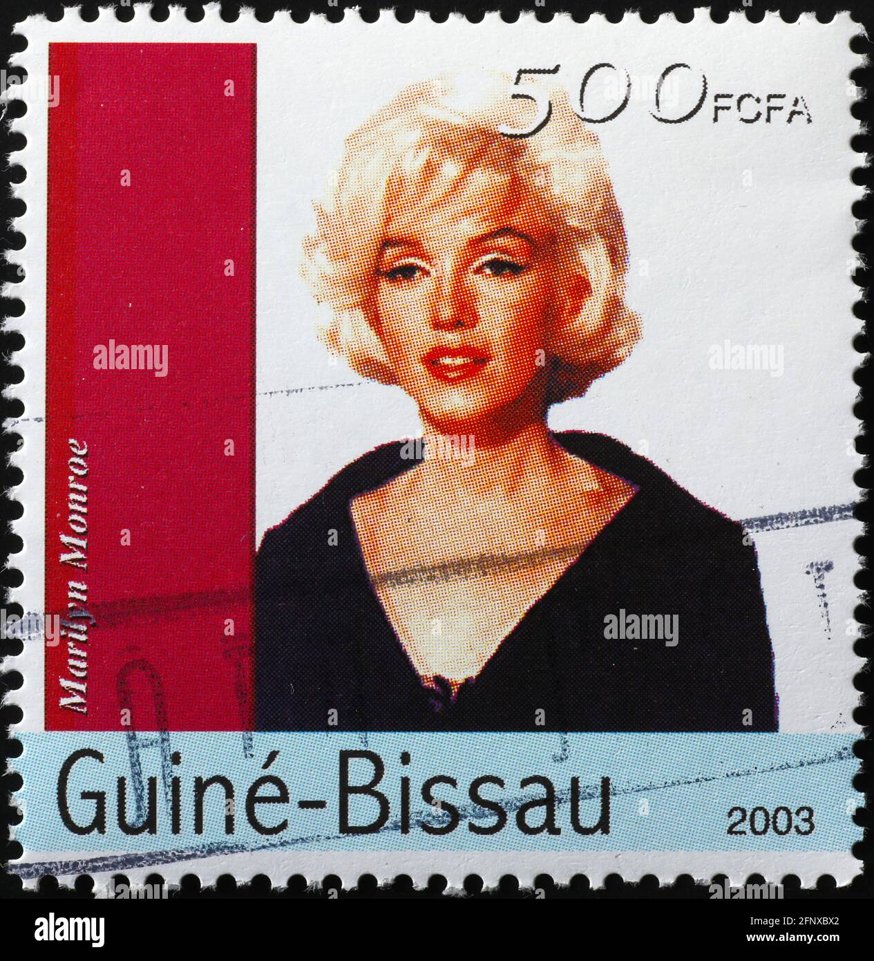 Marilyn Monroe portrait on postage stamp of Guinea Bissau Stock Photo
