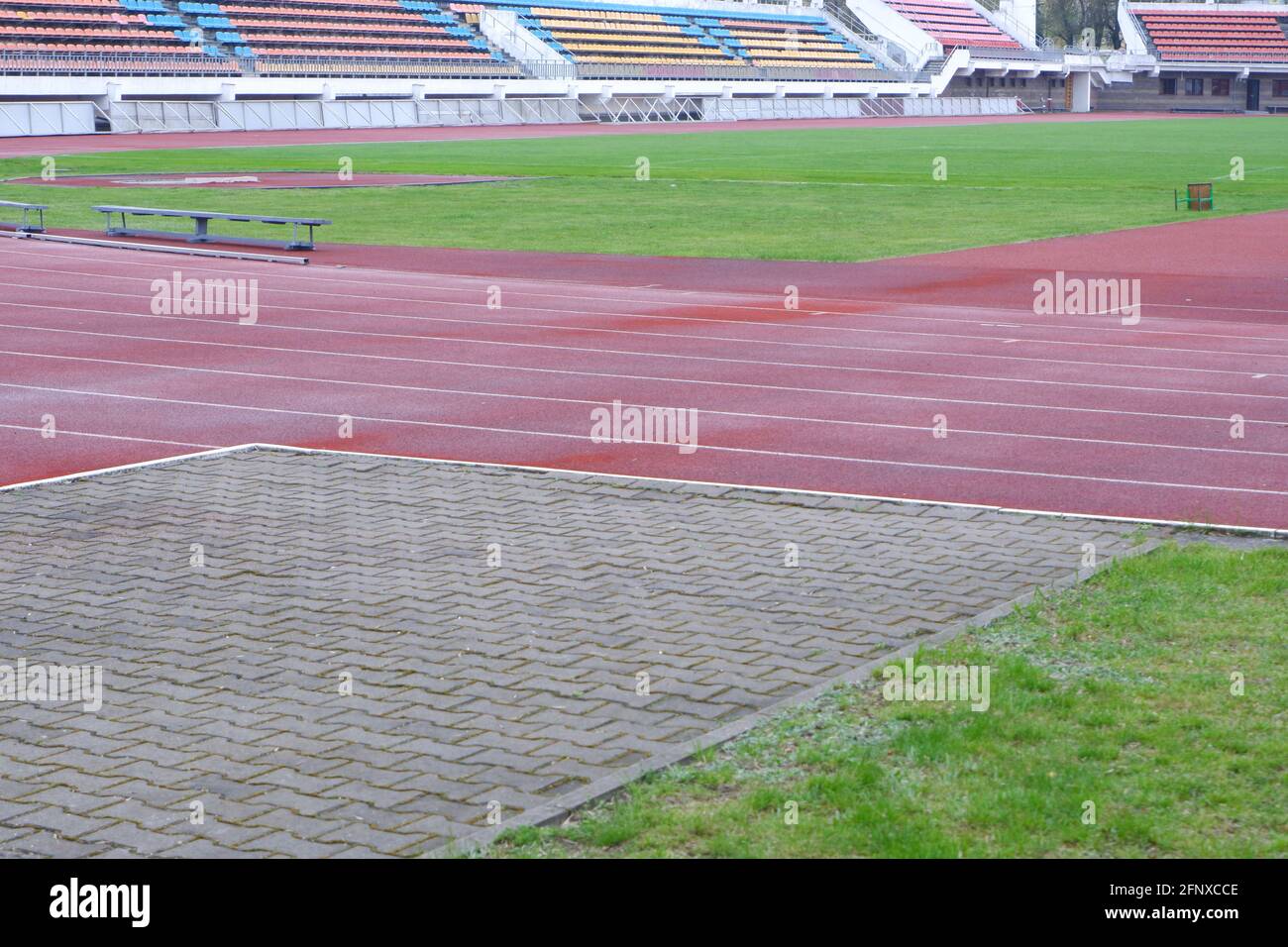 Football stadium empty goal hi-res stock photography and images - Alamy