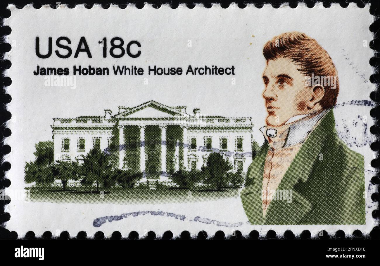White House architect James Hoban on american stamp Stock Photo Alamy