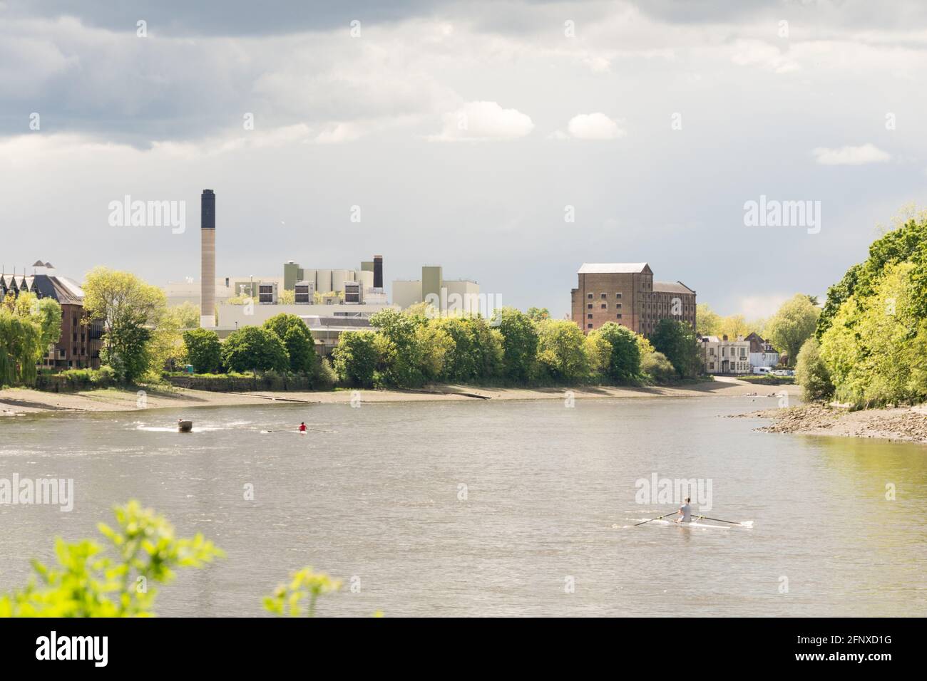 The former Mortlake Brewery on the Banks of the River Thames in Mortlake, southwest London, England, U.K. Stock Photo