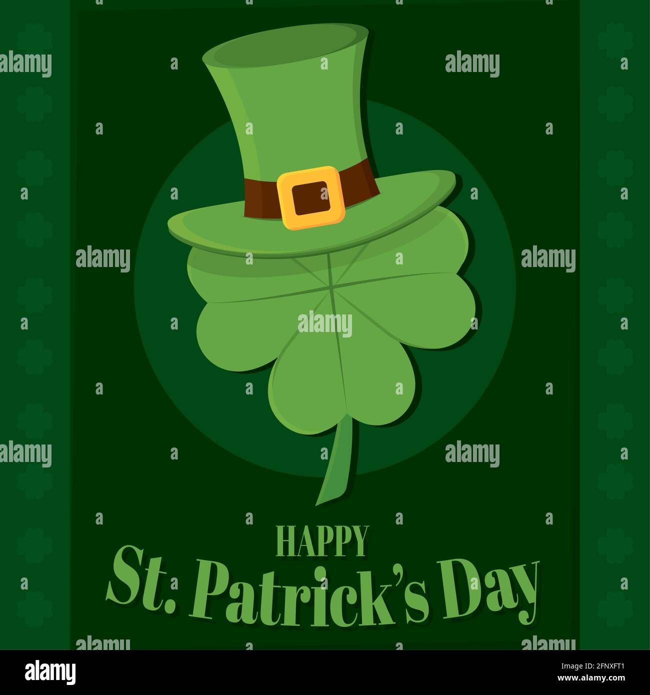 Irish hat and lucky clover Saint patricks day Vector illustration Stock ...