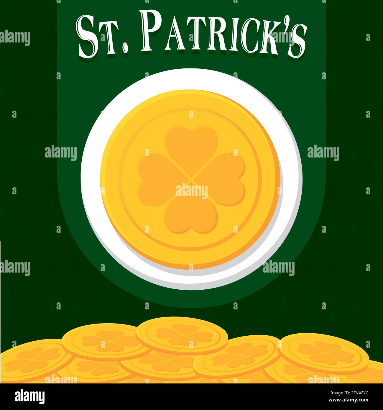 Saint patricks day Golden coins Vector illustration Stock Vector Image ...