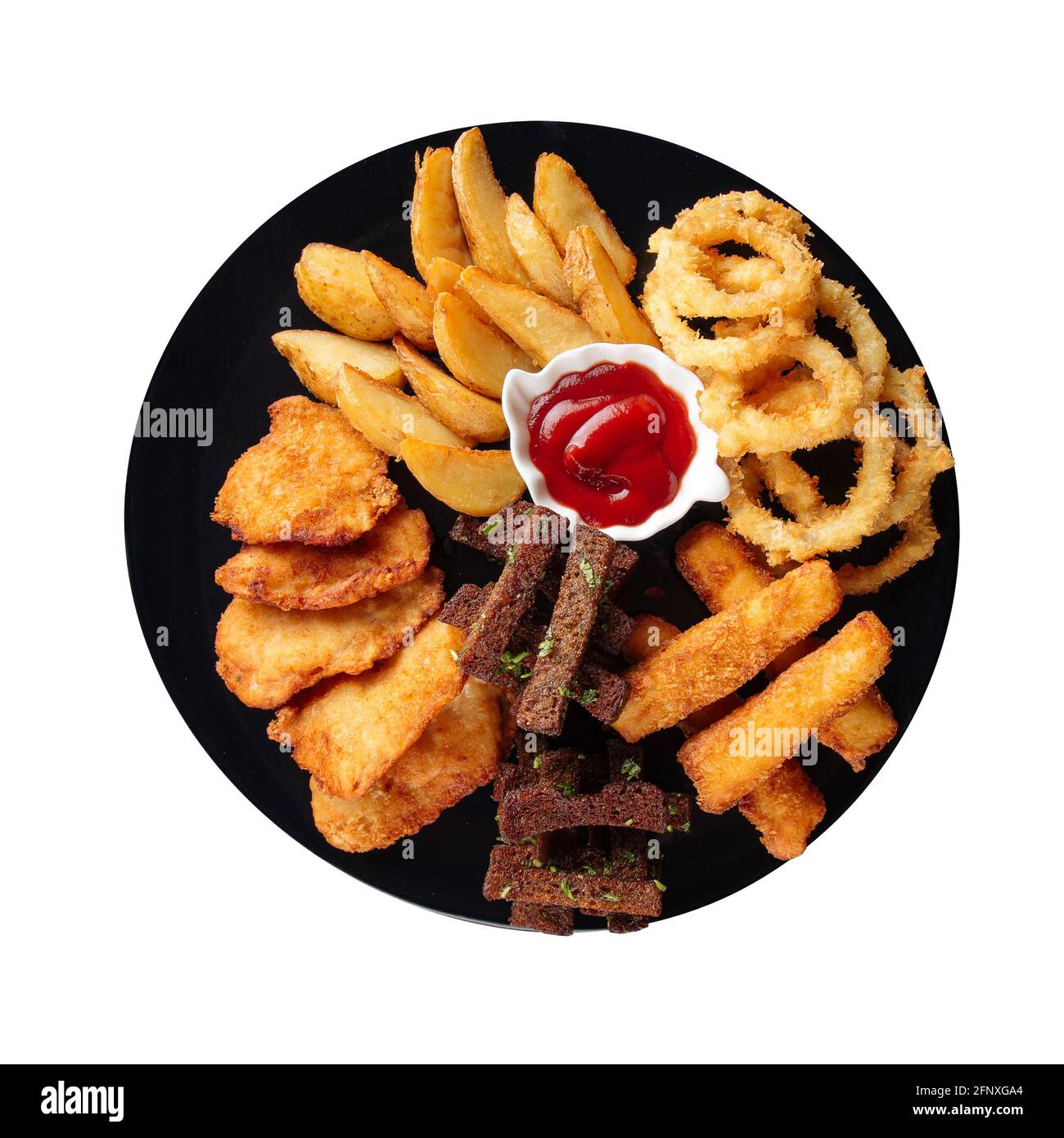Isolated plate of deep fried appetizers set Stock Photo Alamy