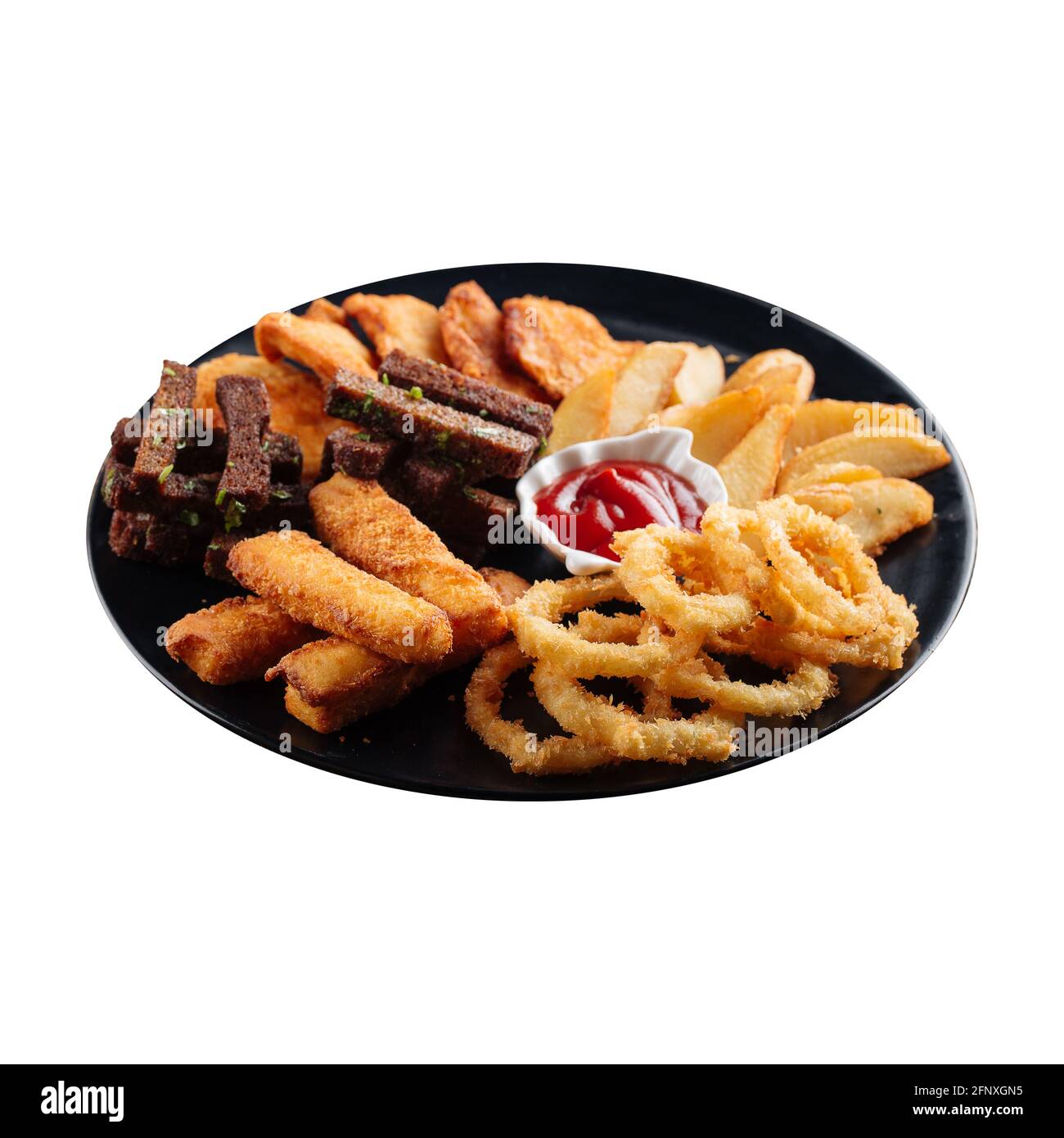 Isolated plate of deep fried appetizers set Stock Photo Alamy