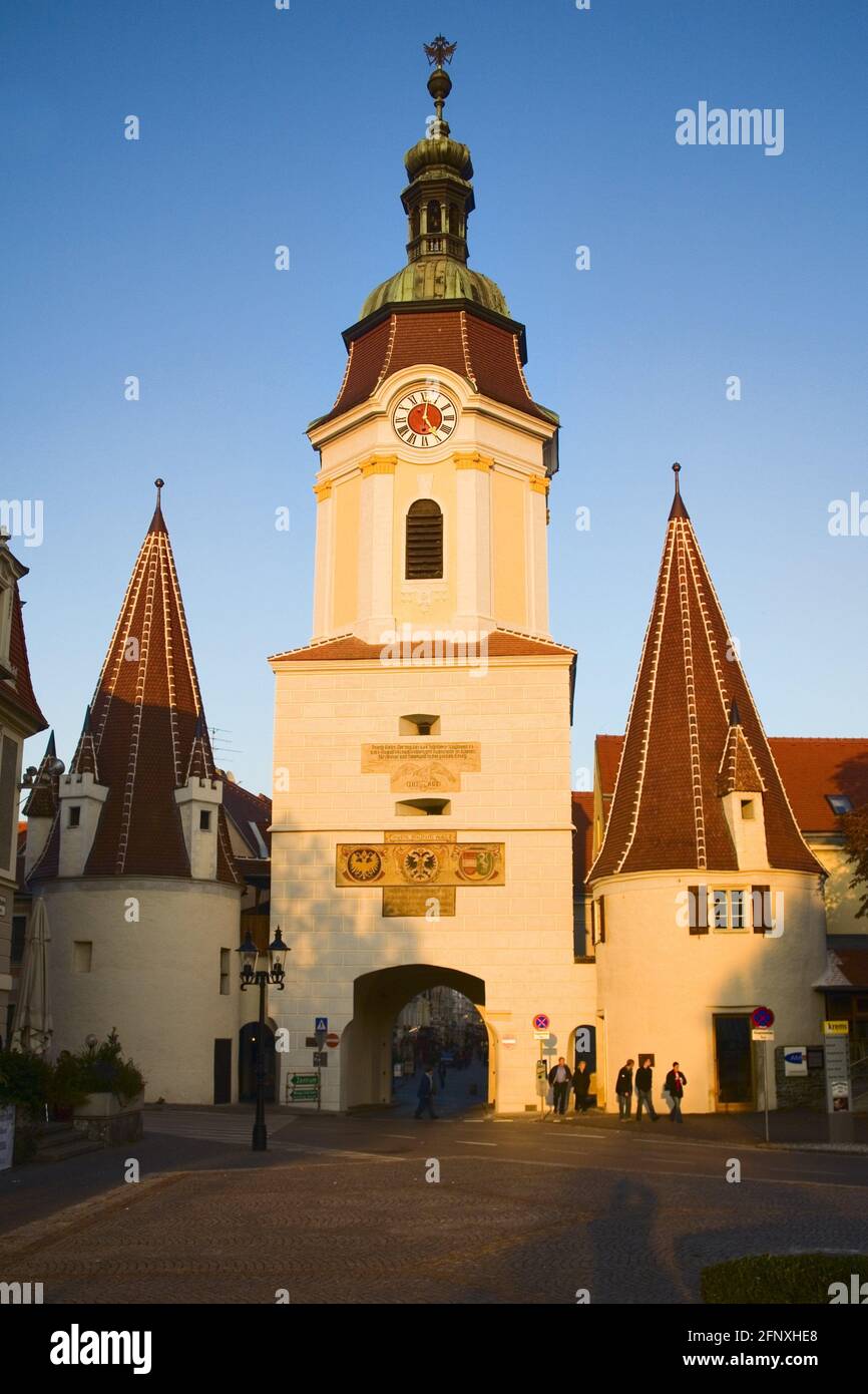 preserved gate Steiner Tor, Austria, Lower Austria, Wachau, Krems Stock Photo