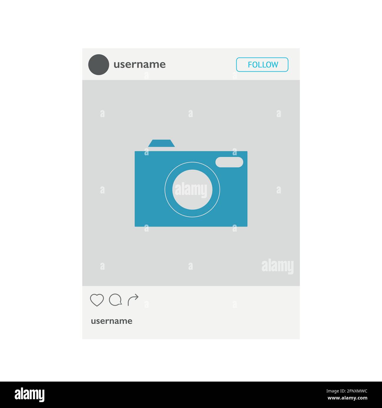 Social media mobile app page template. Minimal design. Vector Stock