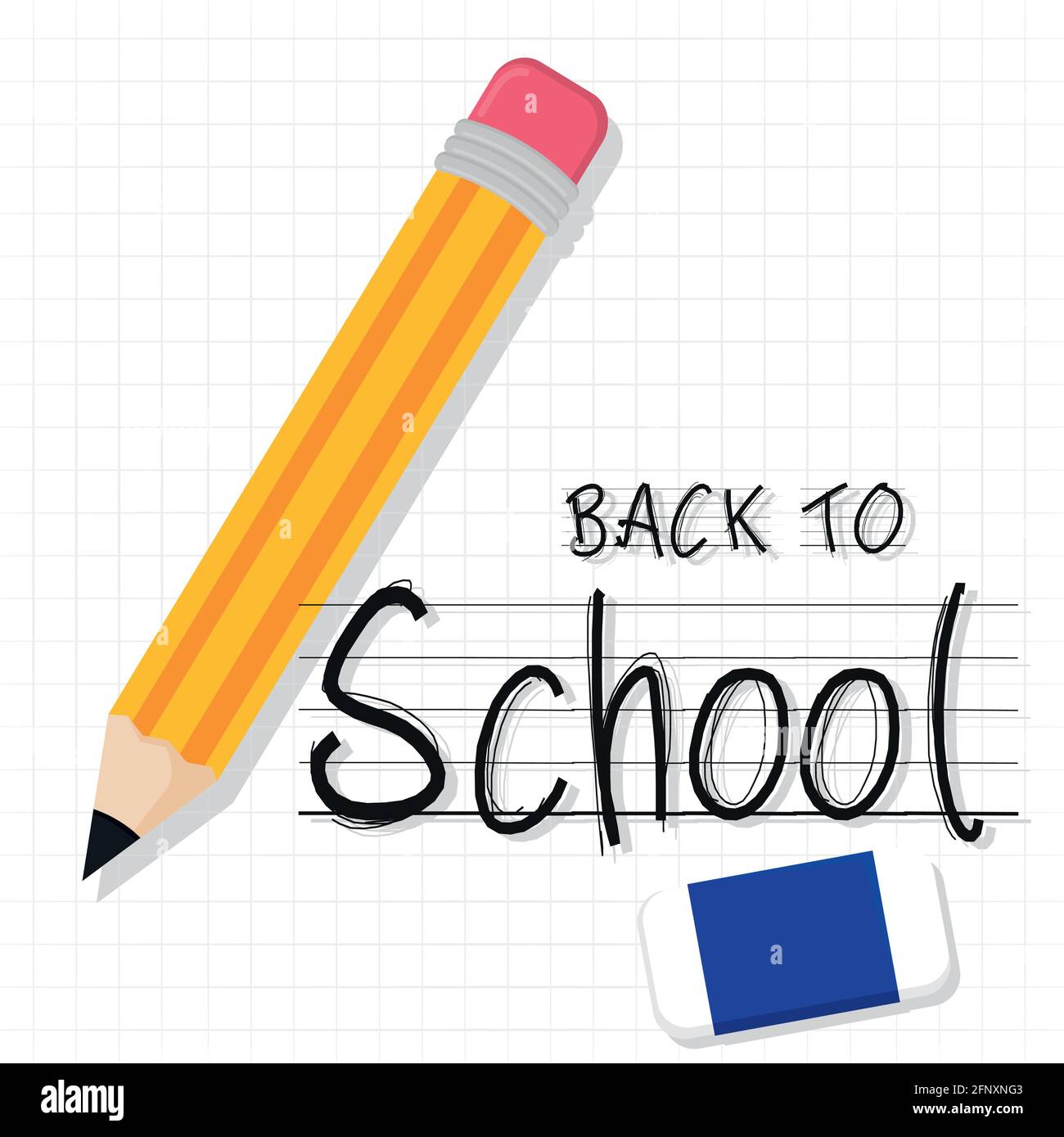 Pencil and eraser Back to school Vector illustration Stock Vector Image ...
