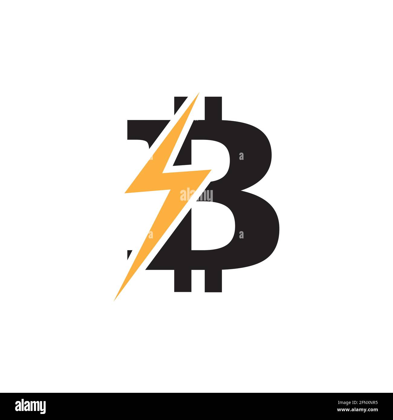 Vector illustration Bitcoin crypto currency logo design Stock Vector