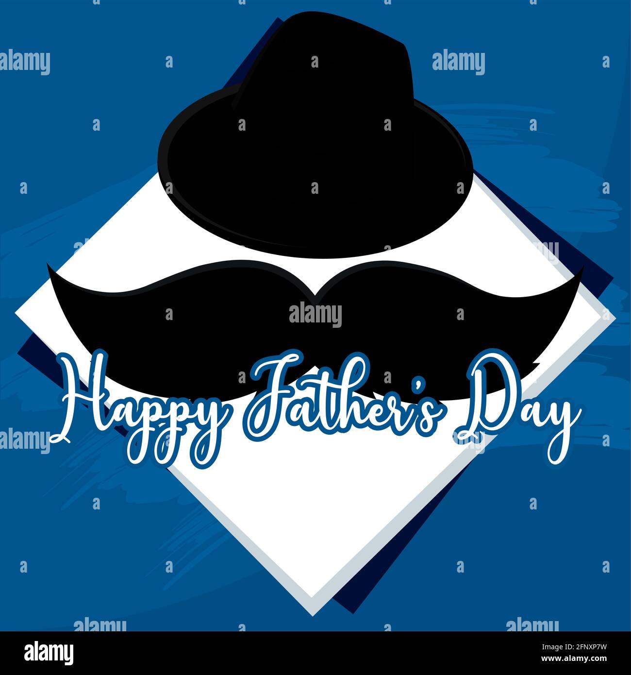 Happy father day card with a mustache hat Vector illustration Stock ...
