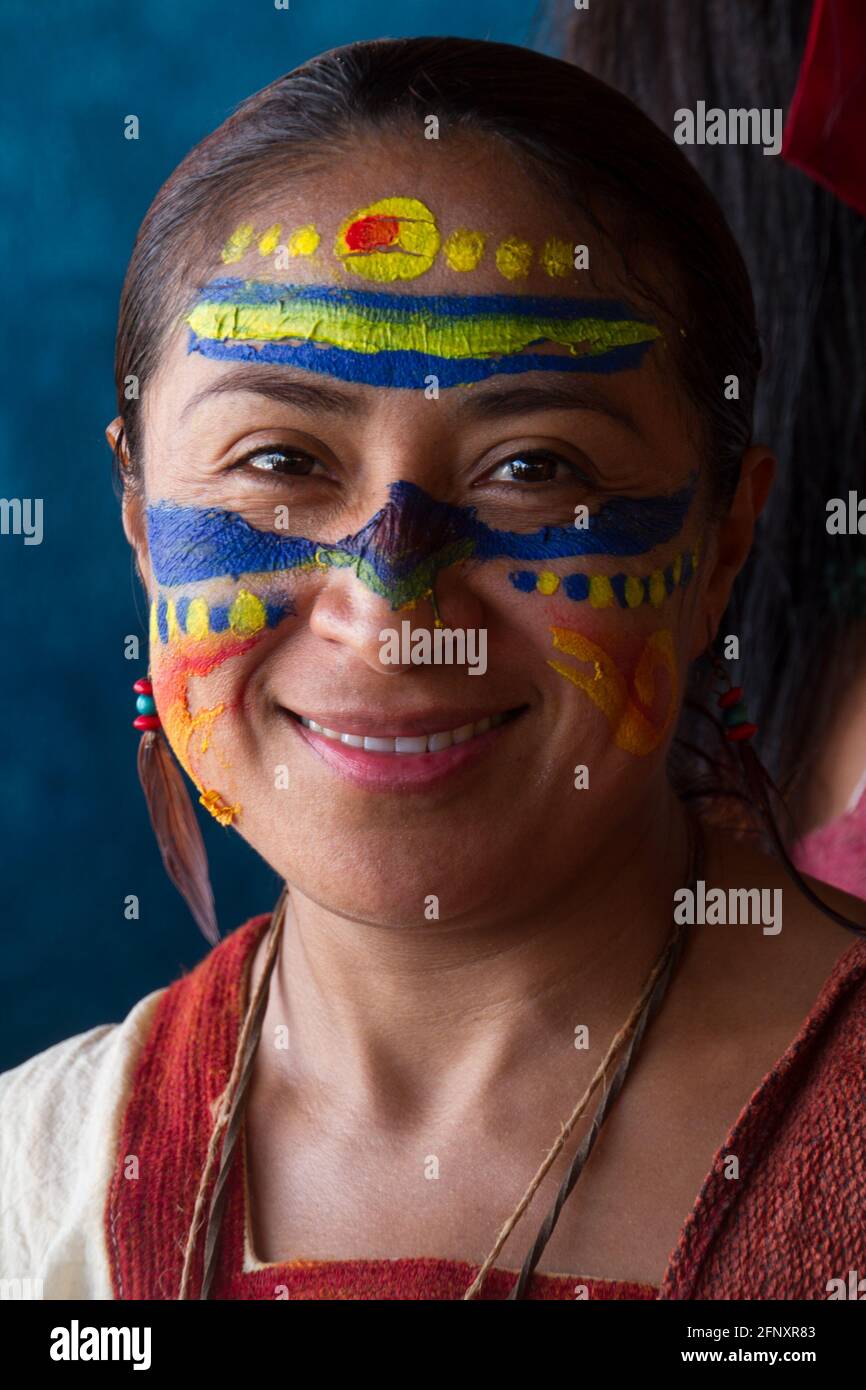 Mayan girl with ritual makeup Stock Photo