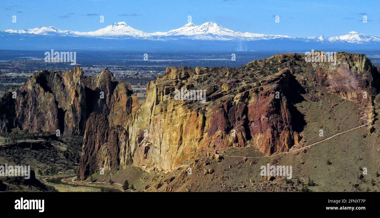 Hiking Smith Rock Oregon Stock Photo