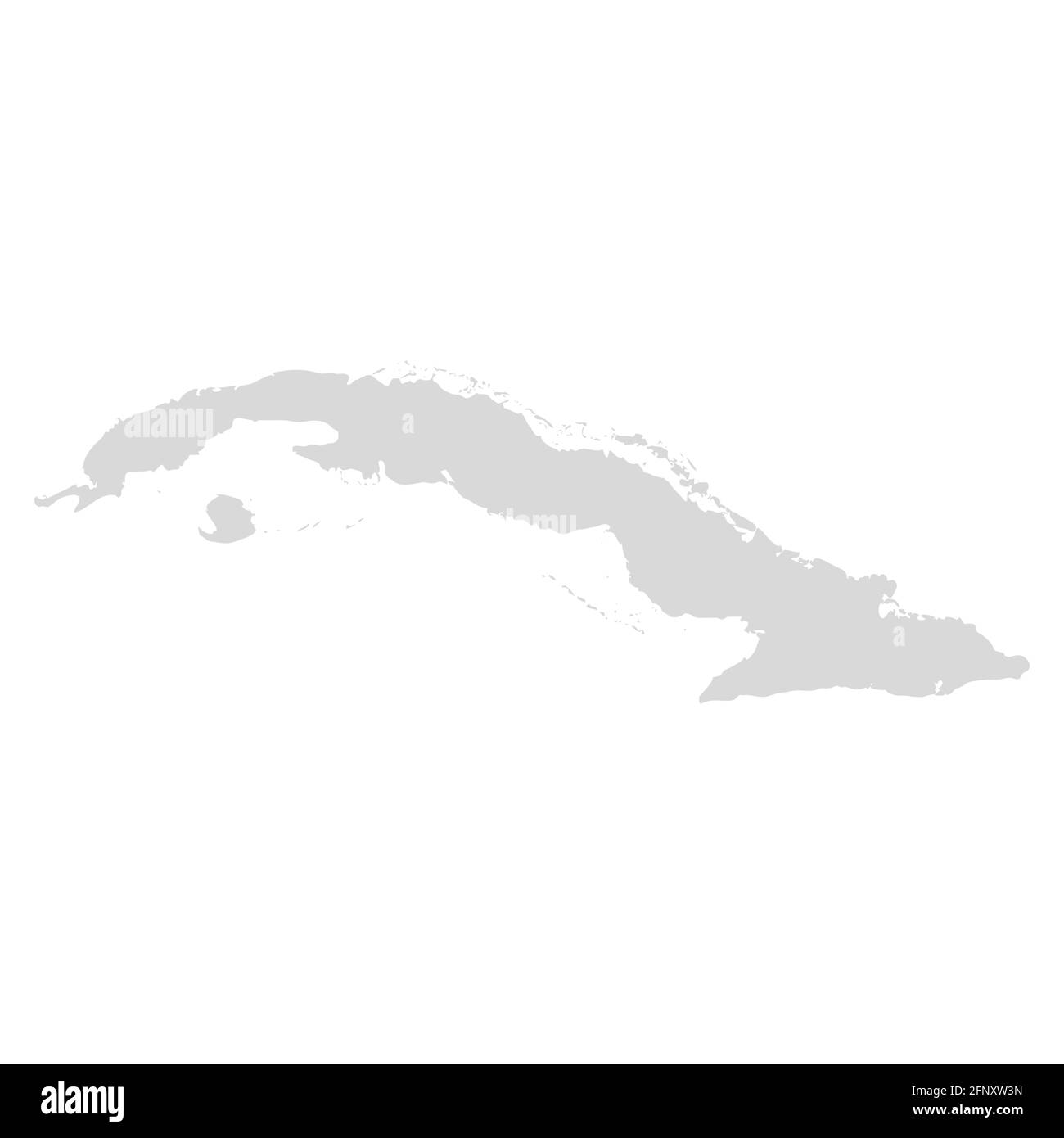 Cuba vector map. Bahamas caribbean area cuba island havana city map Stock Vector