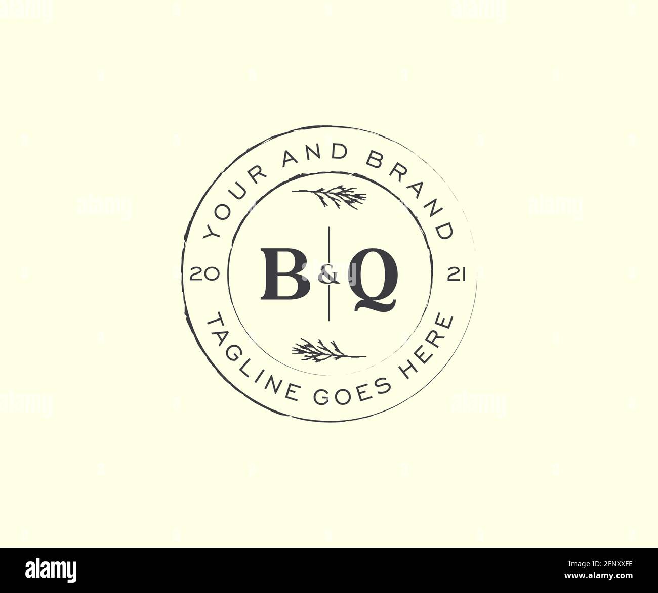 BQ letters floral frames. Botanical feminine editable premade monoline ...