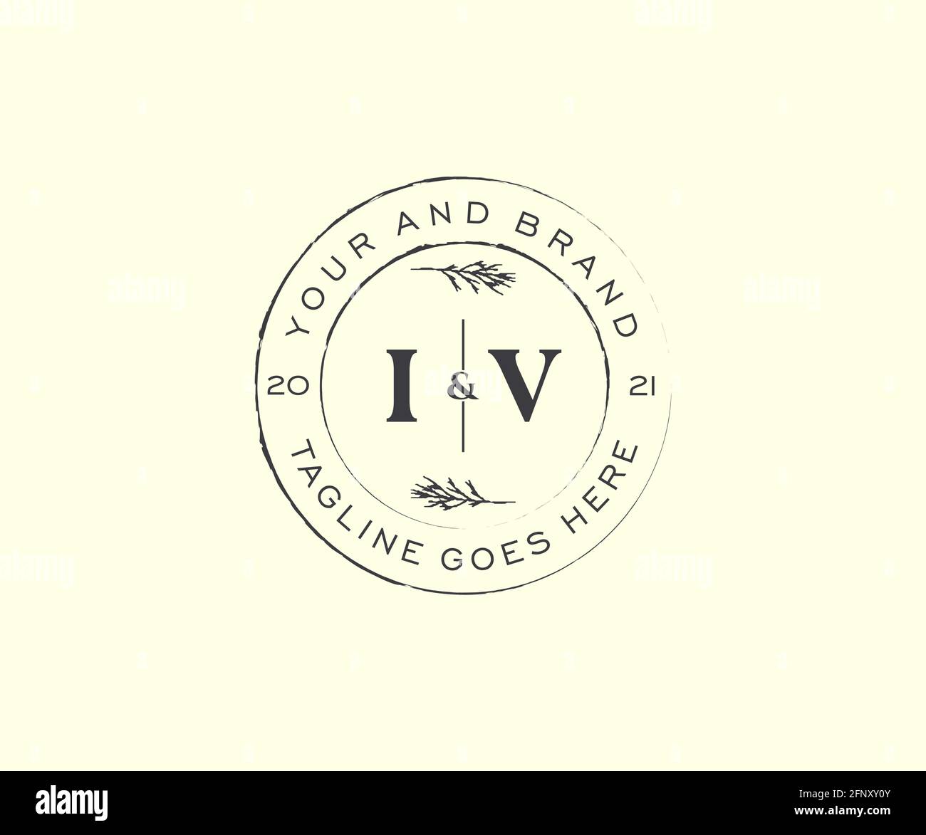 IV letters floral frames. Botanical feminine editable premade monoline ...