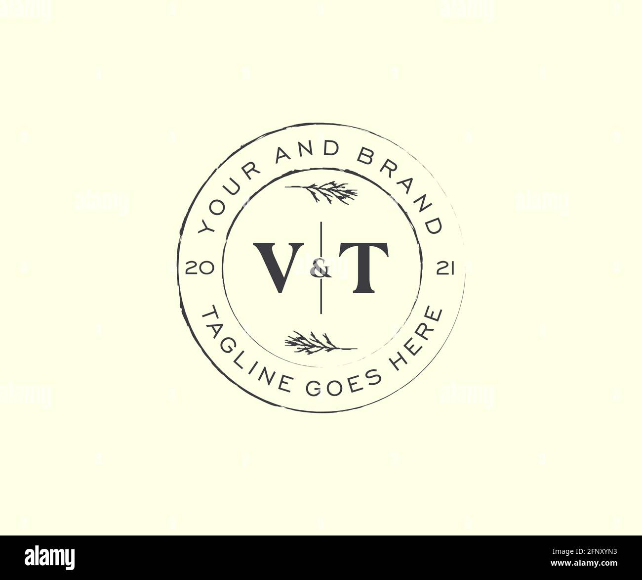 VT letters floral frames. Botanical feminine editable premade monoline ...