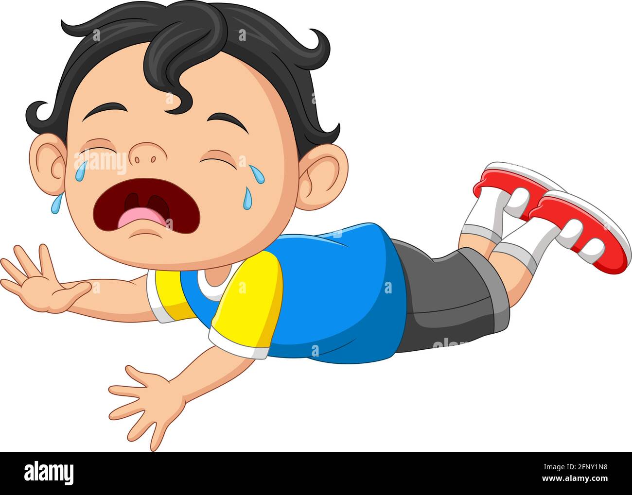 Cartoon little baby boy crying with open mouth Stock Vector Image & Art -  Alamy