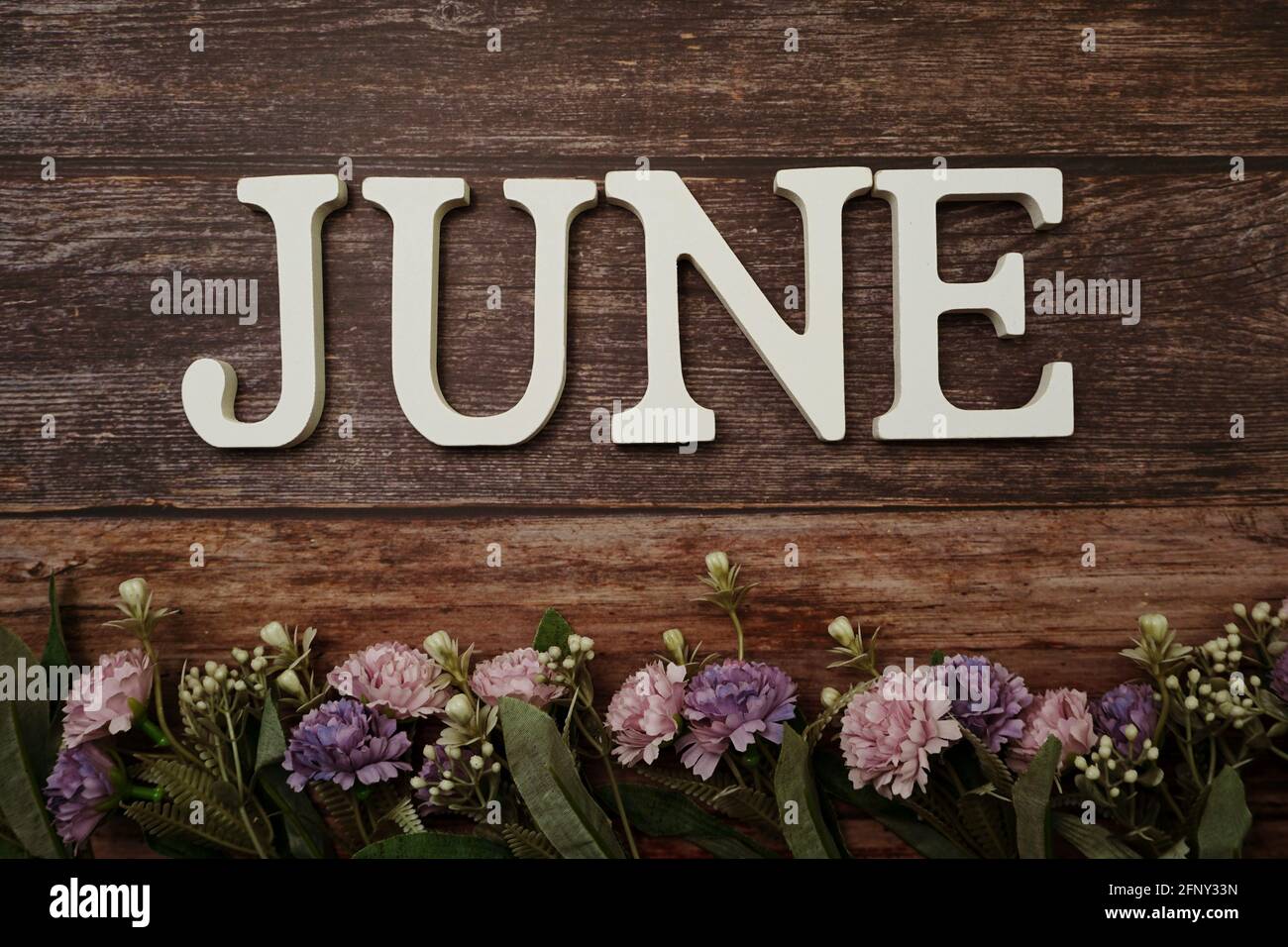 June Letters Spring Retro decorative floral letters hi-res stock photography and images - Alamy