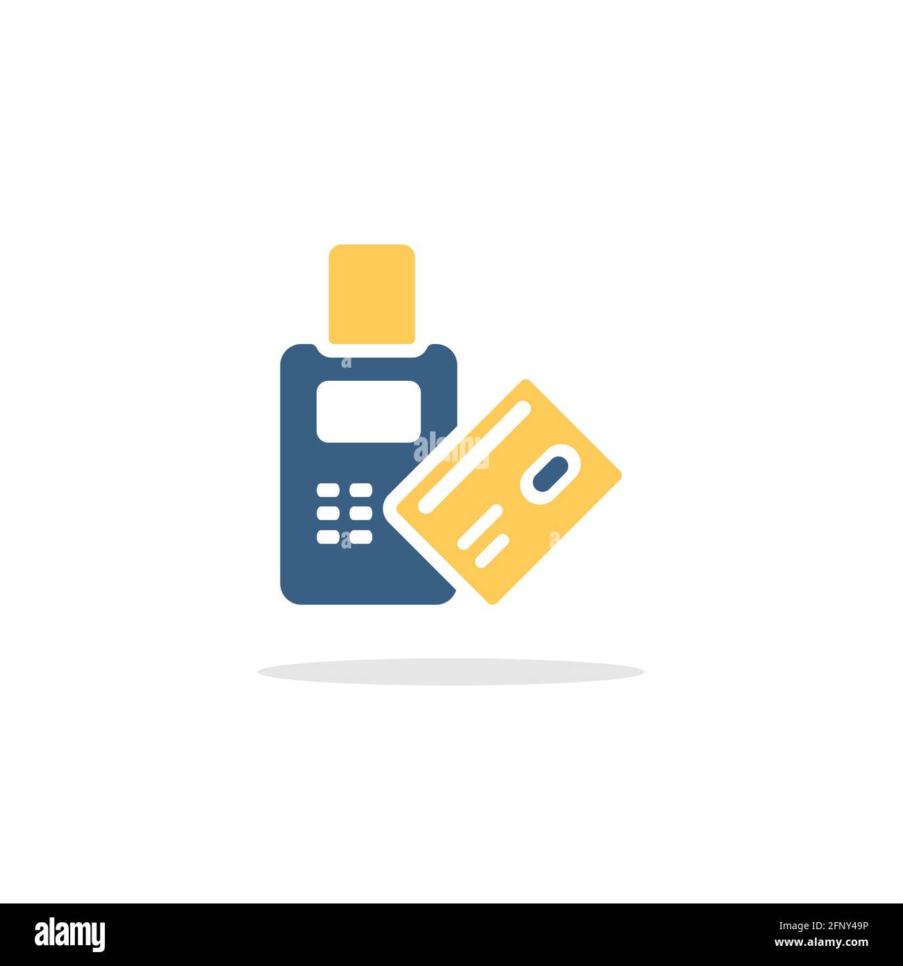Pay with credit card reader machine. Swiping terminal payment. Color ...