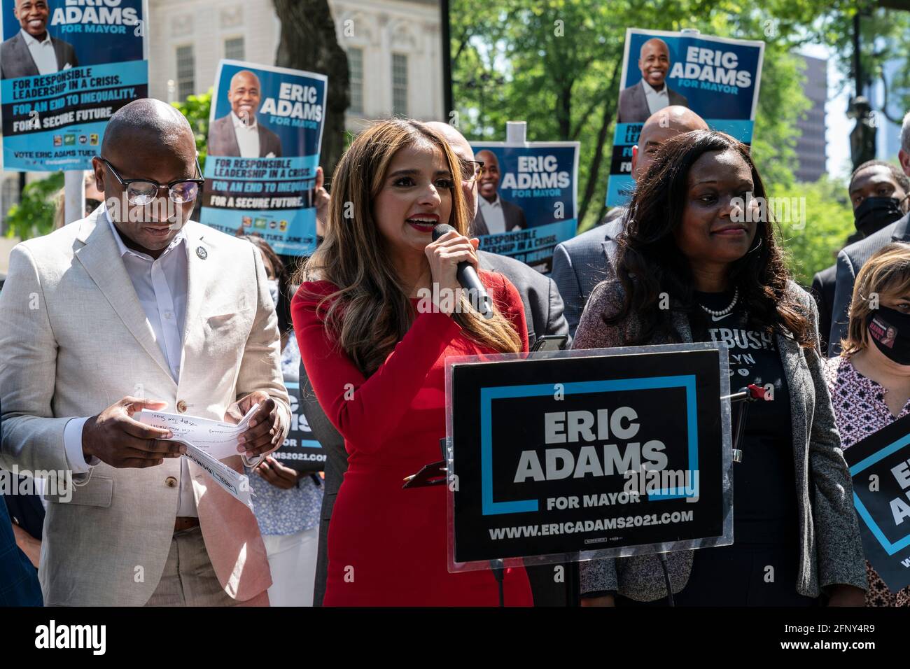 Ny Rep Rajkumar New York, NY - May 19, 2021: Assembly member Jenifer Rajkumar speaks at ...