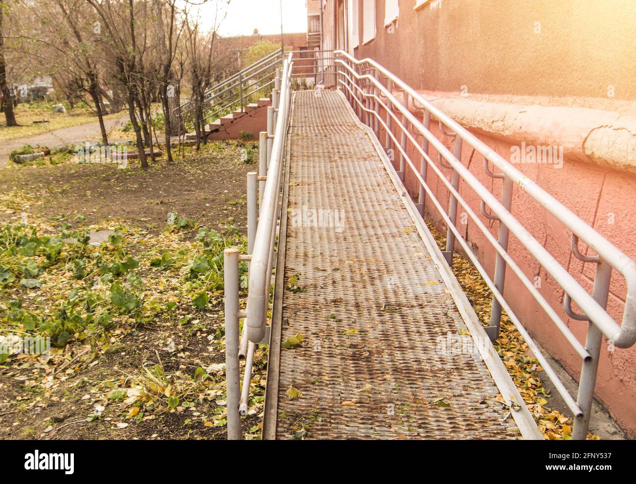 Metal ramp for movement and barrier-free access for wheelchairs ...