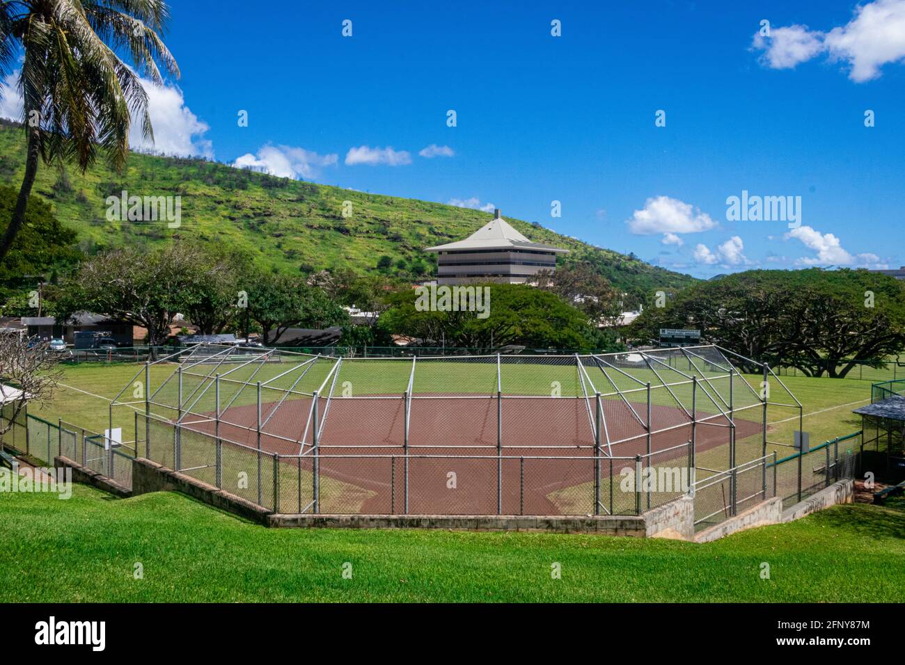 Aspects of a Beautiful campus on the island of Oahu Hawaii. Stock Photo