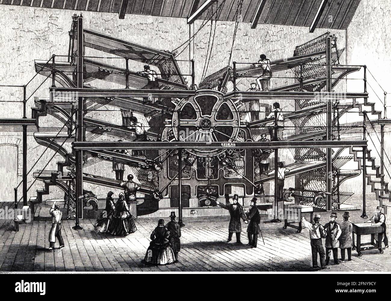 technics, typography, machinery, giant high-speed printing machine at New York City, ADDITIONAL-RIGHTS-CLEARANCE-INFO-NOT-AVAILABLE Stock Photo