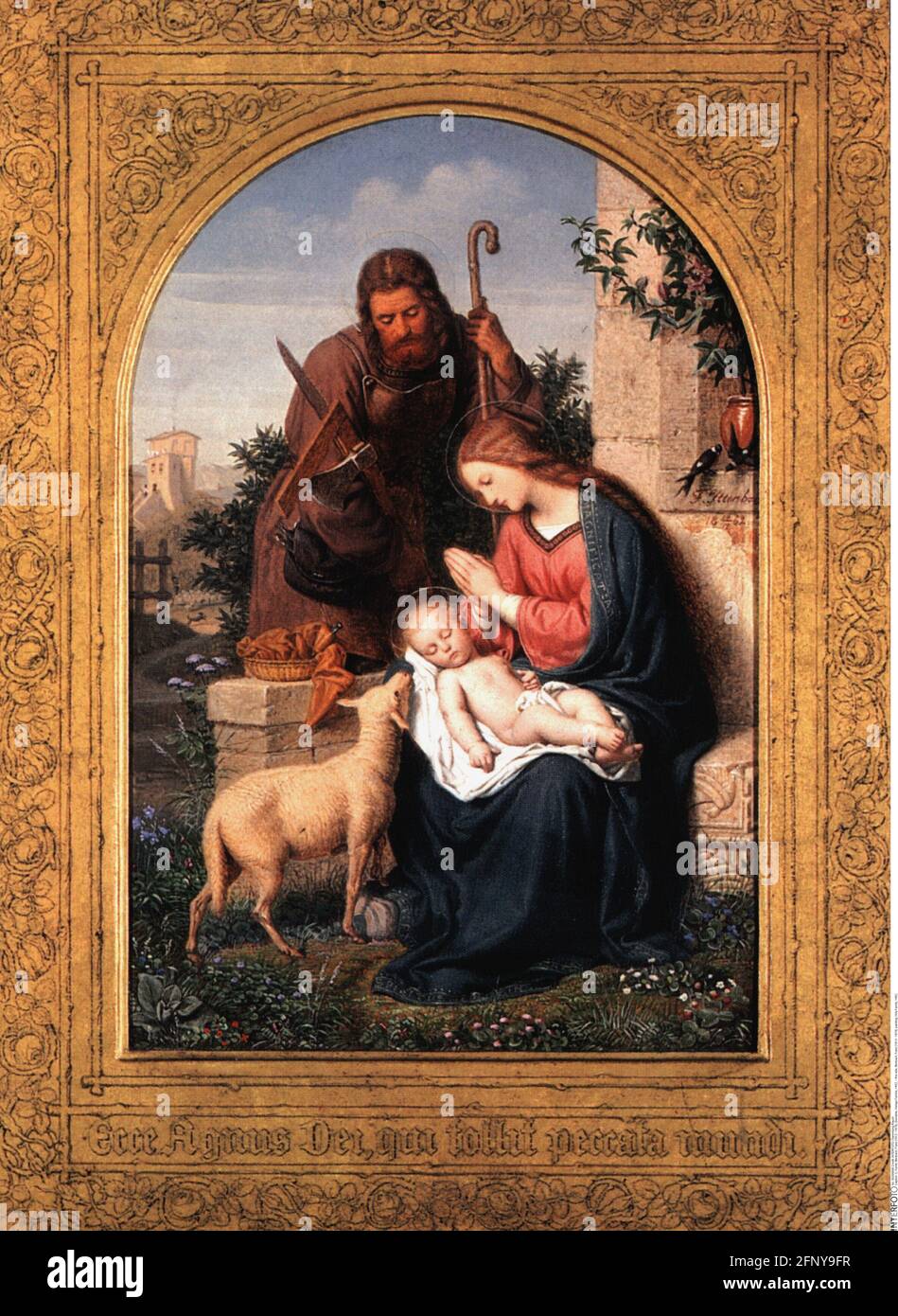 fine arts, Ittenbach, Franz (1813 - 1879), painting, Holy Family, 1862, ARTIST'S COPYRIGHT HAS NOT TO BE CLEARED Stock Photo