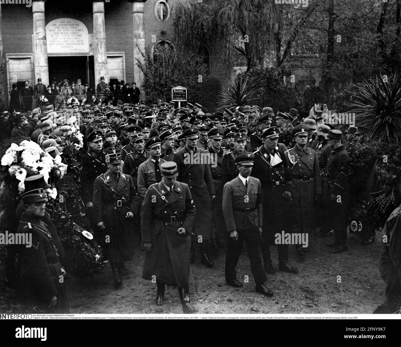 Nazism / National Socialism, propaganda, memorial service at the day of death of Horst Wessel, in front Gauleiter Joseph Goebbels, EDITORIAL-USE-ONLY Stock Photo