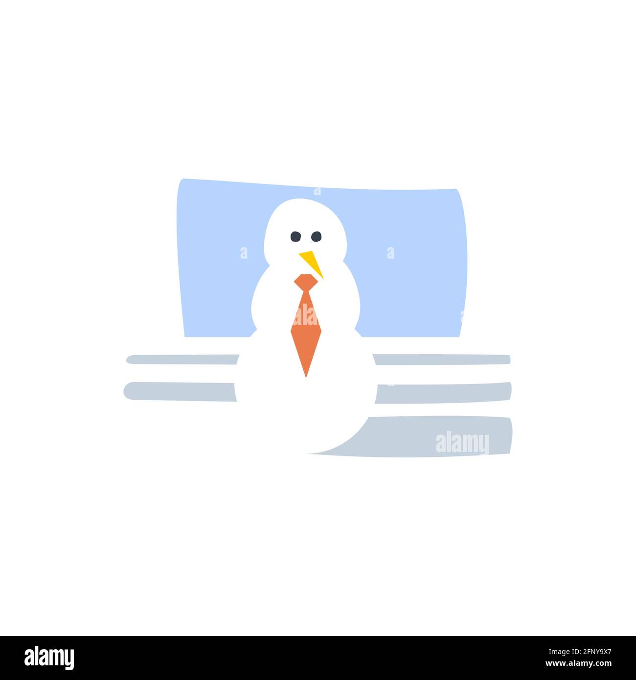 Vector snowman with tie in flat style Stock Vector Image & Art - Alamy
