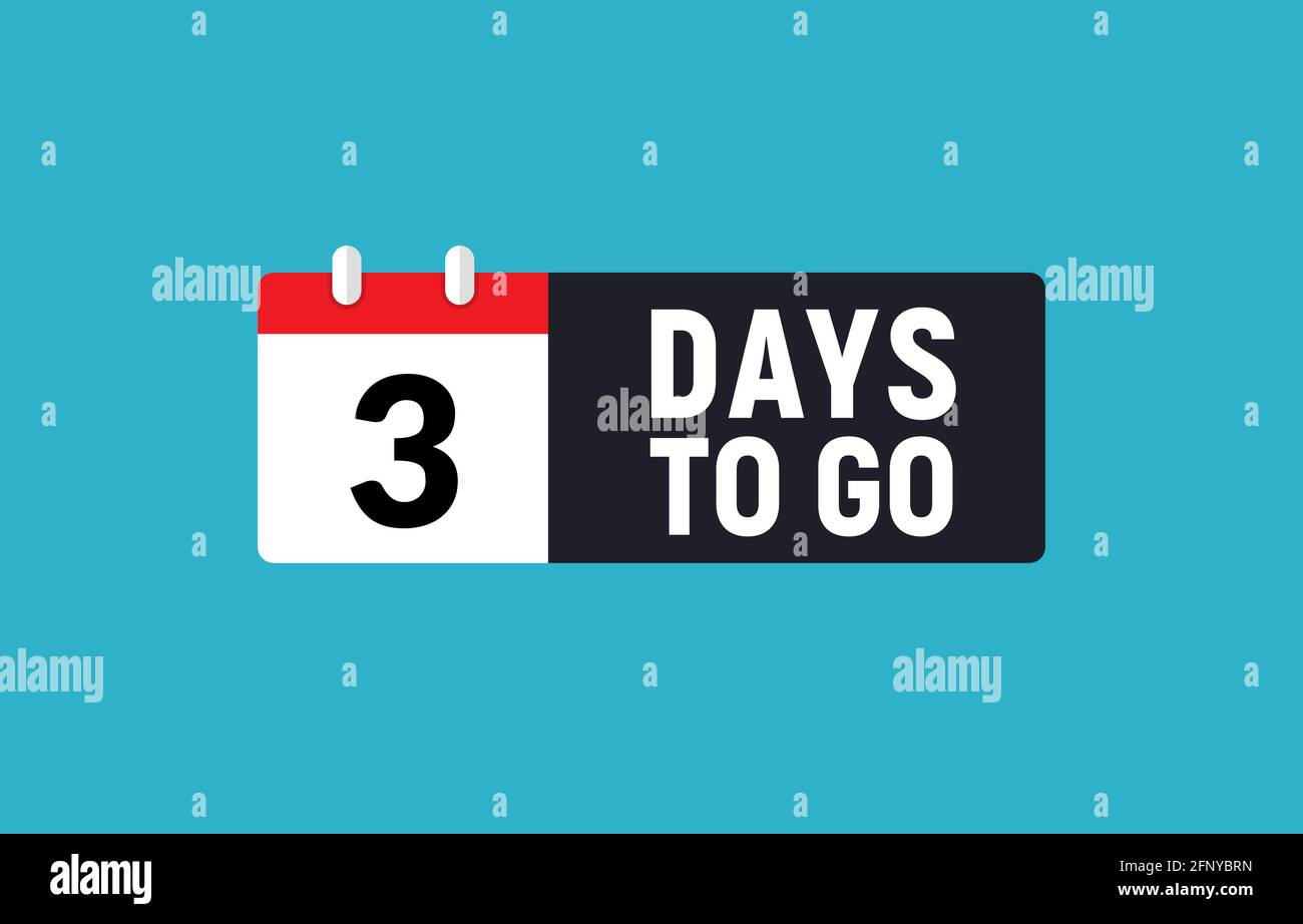 3 days to go last countdown icon. Three day go sale price offer promo