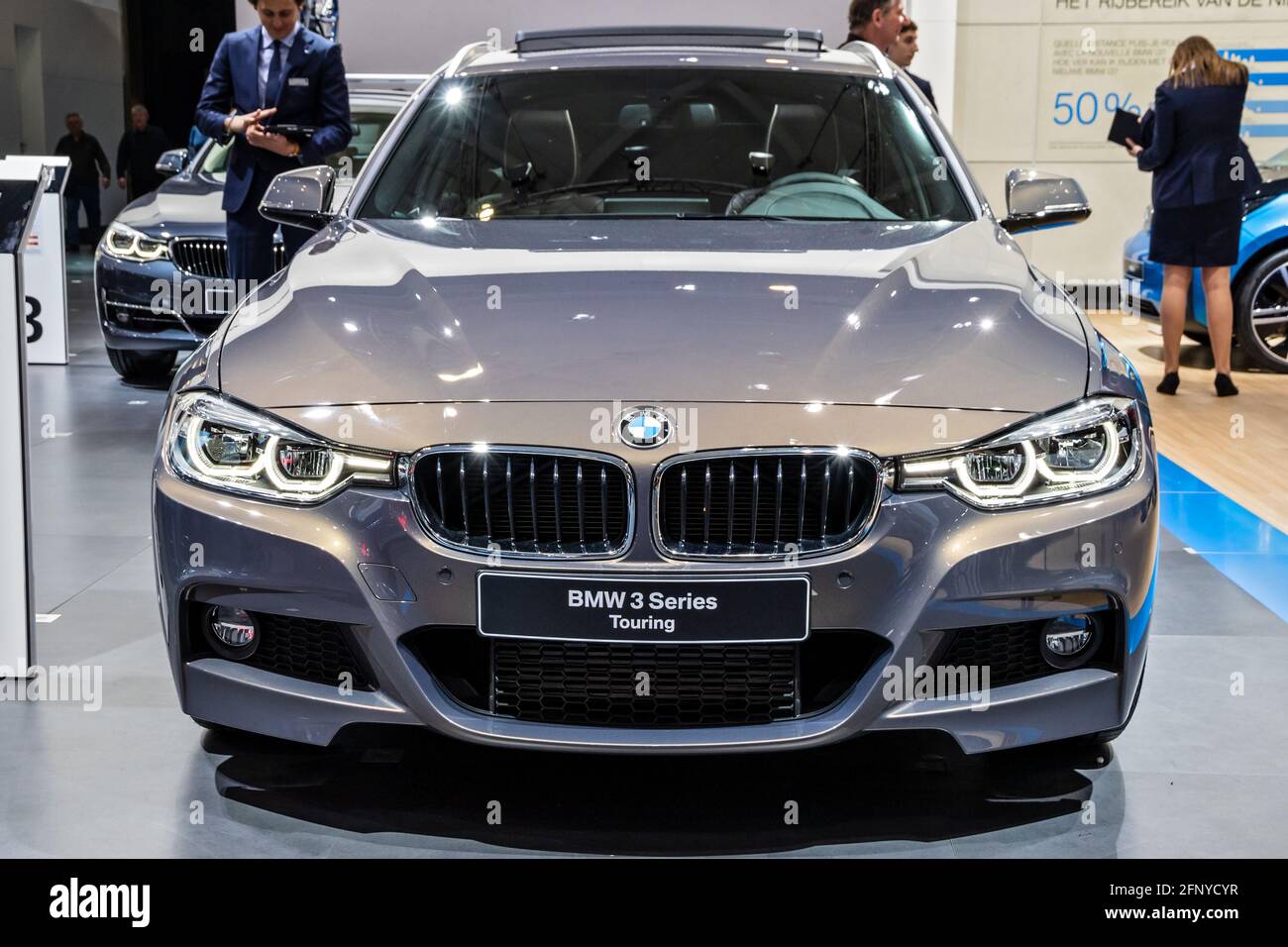 BMW 3 Series Touring car showcased at the Brussels Expo Autosalon motor